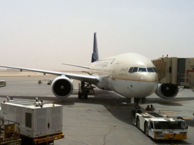 Boeing 777-200 (HZ-AKW) - Terminal 2 in Riyadh (RUH) King Khalid International Airport waiting for my flight.