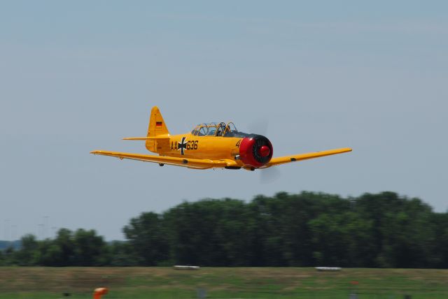 North American T-6 Texan (N636MG) - Texan piloted by US Congressman Sam Graves at the Kansas City Air Show 2011. This T-6 had German markings