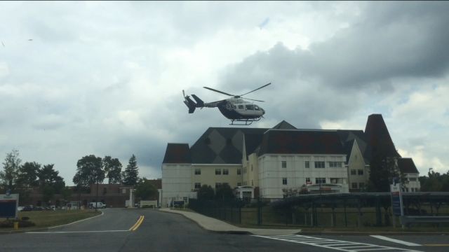 KAWASAKI EC-145 (N578AM) - LifeNet of New York Air 2 on Approach to Westchester Medical Center Helipad 