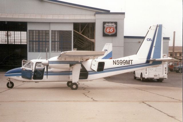 ROMAERO Islander (N599MT) - Seen here in Jun-97.  Exported to Dominican Republic 19-Nov-04 as HI798br /then became TI-BGK in Nov-15.