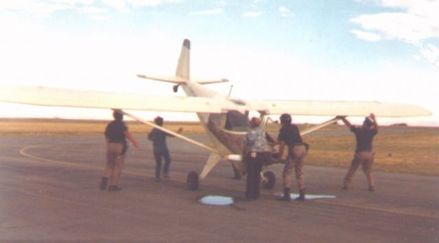 UNKNOWN — - 26-Aug-1972, just prior to the start of the Airshow at Ogden. There was a rope around the ramp to keep the spectators off of the taxiways and runways. This poor guy didnt see it until it was too late, slammed on the brakes and nosed over.