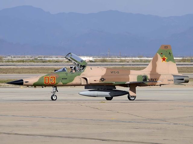 Northrop RF-5 Tigereye (76-1578) - US Navy Northrop F-5N Tiger II 761578 #03 of VFC-13 Saints based at Naval Air Station Fallon, Nevada at Phoenix-Mesa Gateway Airport on March 9, 2012.