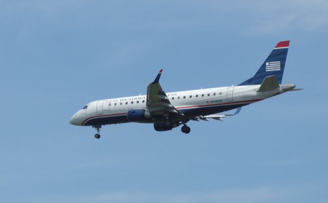 Embraer 170/175 (N110HQ) - Shown here is an US Airways Express Embraer 175 a moment from landing in the Summer of 2016.