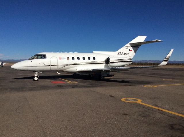 Hawker 800 (N224GP) - Hawker 800 XP newly registered as N224GP and fresh out of the paint shop. The texas flag is a nice touch.