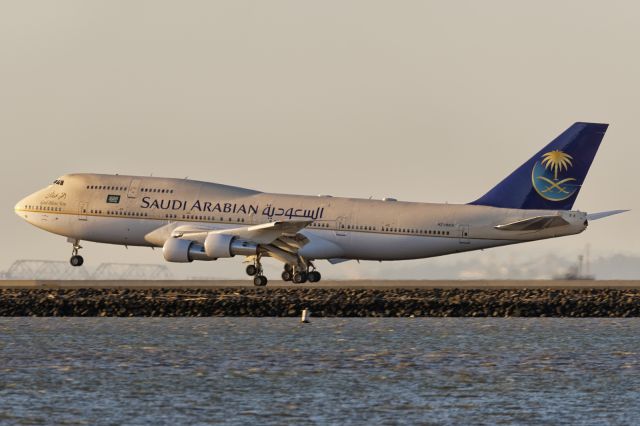 BOEING 747-300 (HZHM1A) - 18th June, 2016: The Kingdom of Saudi Arabia is making a concerted effort to expand its economy beyond the petroleum sector. Their Deputy Crown Prince Mohammed bin Salman bin Abdulaziz al-Saud has just arrived in San Francisco to meet with leaders in the Silicon Valley.