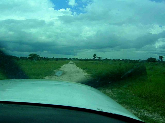 Cessna Centurion (ZS-AVB) - Landing at the old Vumbura strip, Botswana.