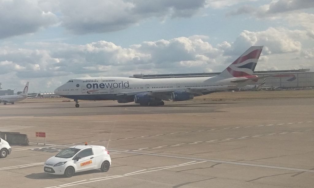 Boeing 747-400 (G-CIVL) - This is a British Airways Boring 747-400 (reg C-CIVL) taxiing past Terminal 3 at London Heathrow. It took off later as BA275 to Las Vegas, US, over an hour late from Rwy 27L. Taken on Saturday 25th July 2015 - owned wholly by asmaffei