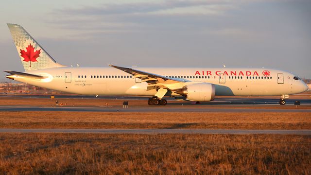 Boeing 787-9 Dreamliner (C-FGFZ) - Taxiing for departure at sunrise. April 8 2018