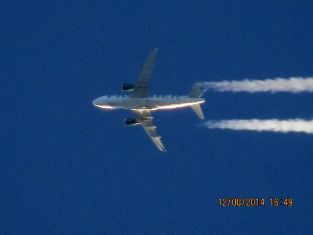 Airbus A319 (N922FR) - American Eagle flight 3101 from OKC to ORD over Southeastern Kansas at 36,000 feet.