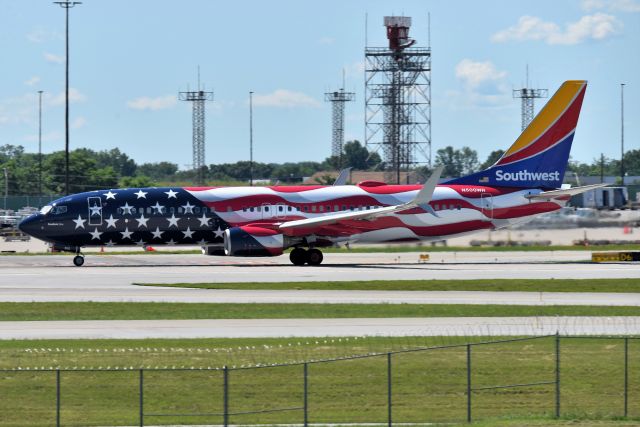 Boeing 737-800 (N500WR) - Freedom One rolling down 5-R on 06-22-21