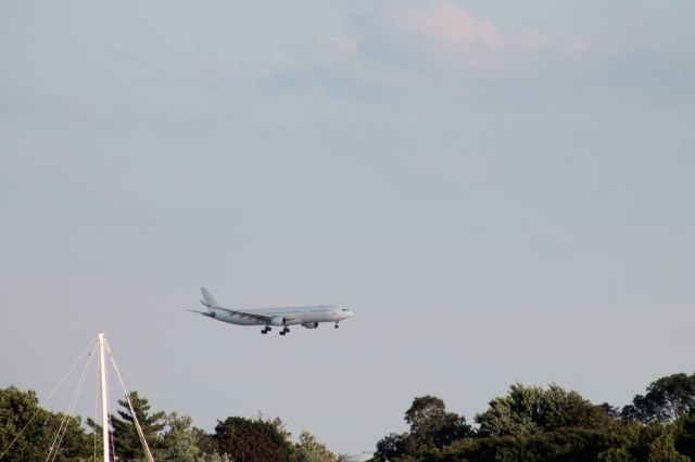 Airbus A330-300 — - An Airbus A330-300 landing on 33L at Logan. This is an unusual catch since it has no markings on it. It is just a bare metal A330. I could not read the registration because it was too far away. Could someone help me with this one?