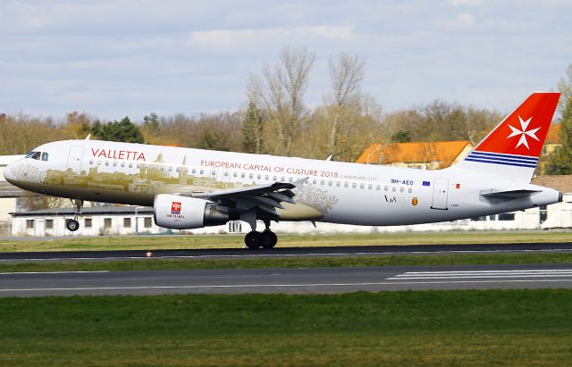 Airbus A320 (9H-AEO) - First landing in Berlin of Valletta.