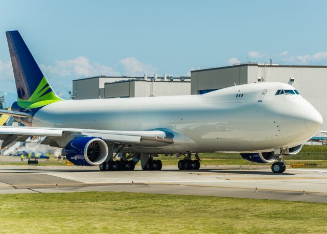 Boeing 747-200 (N770BA) - BOE53: The Seattle Seahawks logo was removed from this Boein 747-8 freighter