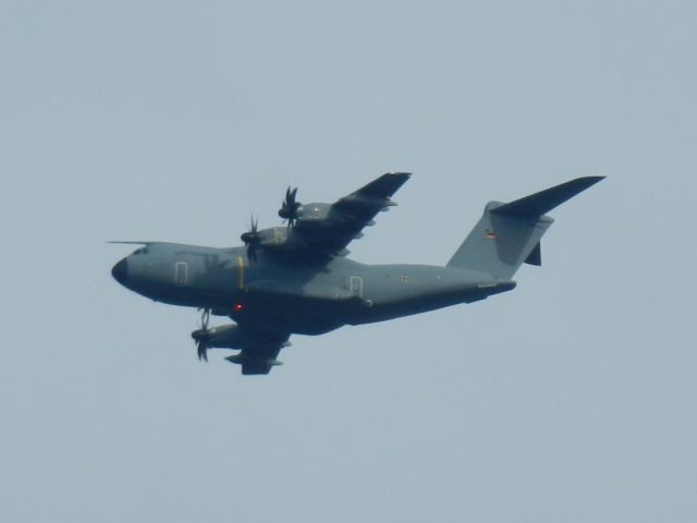 AIRBUS A-400M Atlas — - A German Air Force Airbus A400M Approaches Dulles Int Airport Runway 1 Center Flying Over My House!