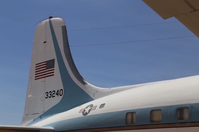 Douglas DC-6 (53-3240) - Douglas VC-118A Liftmaster (DC-6A) at Pima Air and Space Museum, Tucson, AZ, 17 May 14.  Presidential aircraft (Air Force One) used by Presidents Kennedy and Johnson.