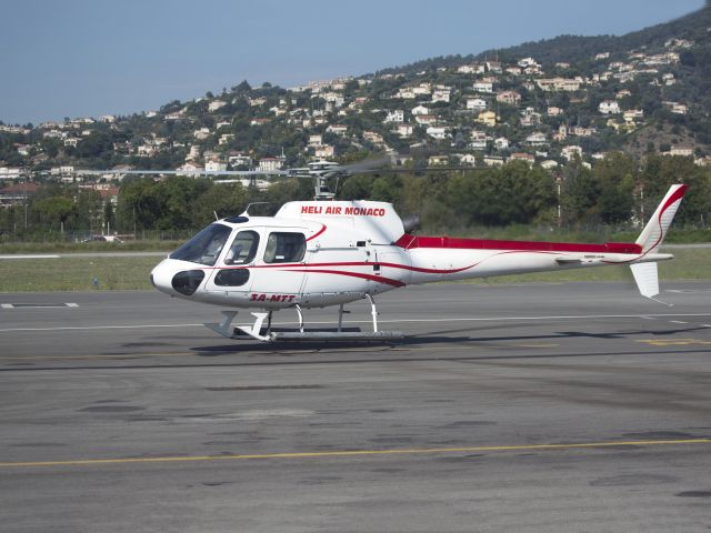 Eurocopter AS-350 AStar (3AMT) - Just before touch down. At Cannes, France.