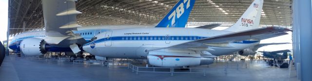 N515NA — - The First 737, at the Museum of Flight, with 787 #3 (N787BX) behind it.