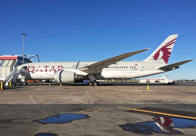 Boeing 787-8 (A7-BCS) - 1st day of Dreamliner service. 2 class configuration 22-232 br /Scheduled 2 month equipment downdrade to Doha. 30 B787-800s in the QR fleet