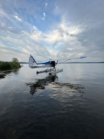 Piper L-21 Super Cub (N7982K) - Photo taken from Lake Chatauqua Cheney Point