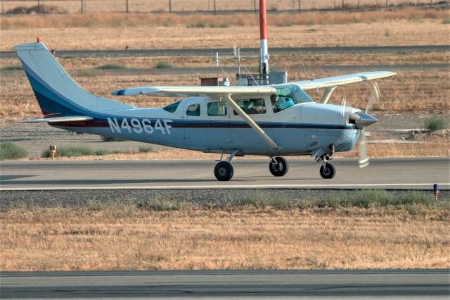 Cessna 206 Stationair (N4964F) - Cessna TU206B arrives at Livermore Municipal Airport, Livermore CA. September 2020