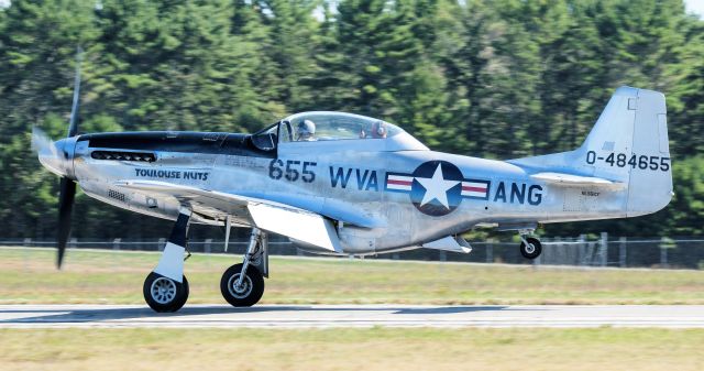 North American P-51 Mustang (NL551CF) - Toulouse Nuts greasing the landing today at PYM.