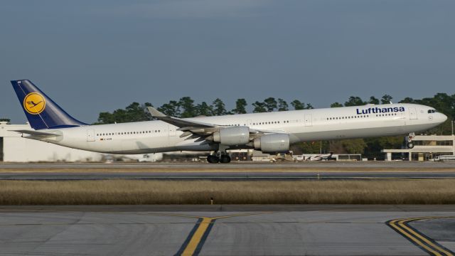 Airbus A340-600 (D-AIHW) - Rare visit of an A340-600 into KIAH by Lufthansa