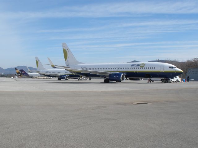 Boeing 737-700 (N734MA) - Busy day on the freight ramp as a total of 4 737s came in to pick up VT for ACC Championship game.