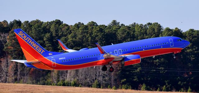 Boeing 737-800 (N8651A) - From the RDU observation deck, 12/3/17.