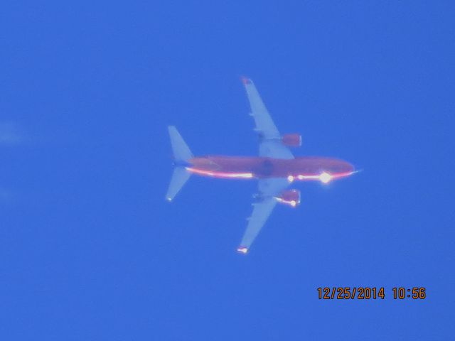 BOEING 737-300 (N631SW) - Southwest Airlines flight 1435 from STL to OKC over Baxter Springs Kansas (78KS) at 34,000 feet.