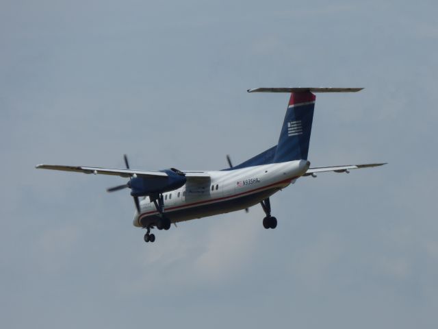 N935HA — - Shown here is a US Airways Express DeHavilland Dash 8-200 a moment from landing in the Summer of 2016.