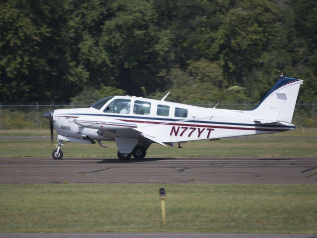 Beechcraft Bonanza (N77YT) - 7 September 2015. Runway 26.