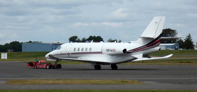 Cessna Citation Latitude (N514QS) - Getting a tug is this 2016 Cessna 680A Citation Latitude from the Summer of 2023.