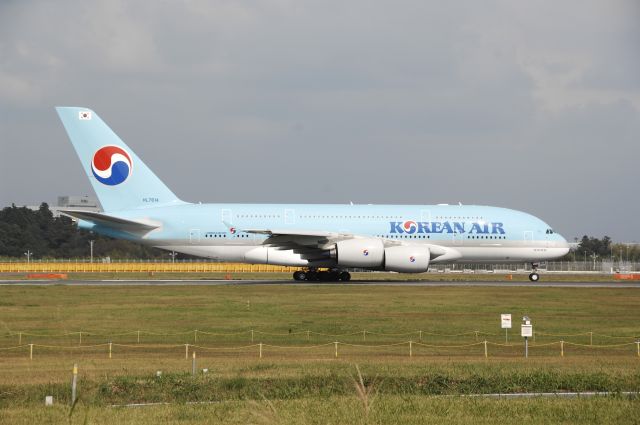 Airbus A380-800 (HL7614) - Departure at NRT Airport Runway 16R on 2011/10/9