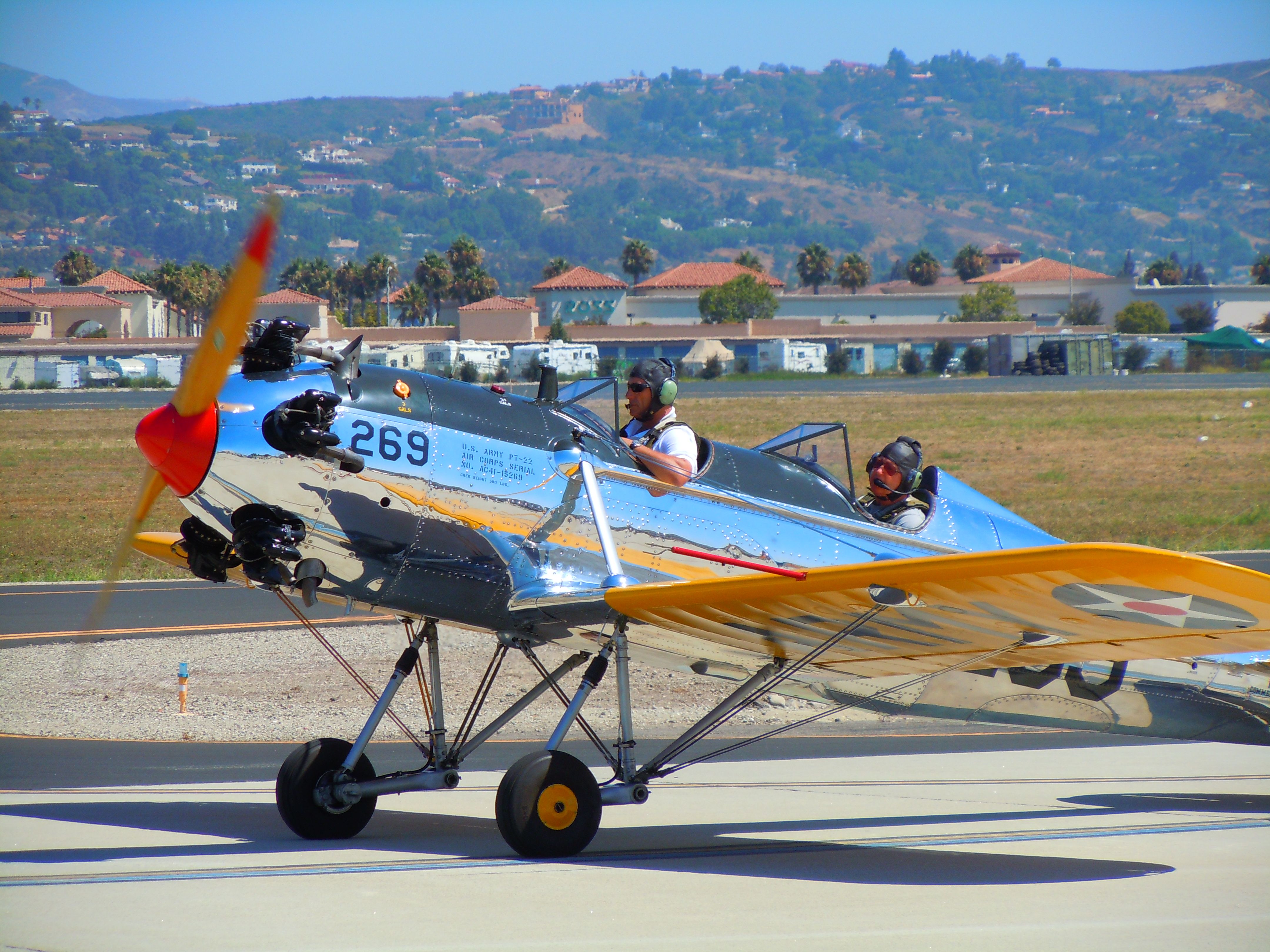 — — - PT-19 taxiing at Camarillo airport air show 8/21/10