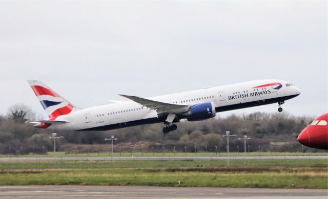 Boeing 787-9 Dreamliner (G-ZBKK) - british airways b787-9 dreamliner g-zbkk dep shannon 18/3/21.