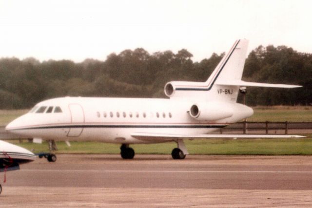 Dassault Falcon 900 (VP-BNJ) - Seen here in Oct-99.br /br /Reregistered F-GRAX 22-Mar-01,br /exported to Portugal 3-Oct-05 as CS-DLA,br /reregistered F-GXDZ 23-Jul-09,br /then C-FWKX 20-Feb-13,br /then G-JSSE 5-Jan-18,br /then G-MERB 2-Mar-20.