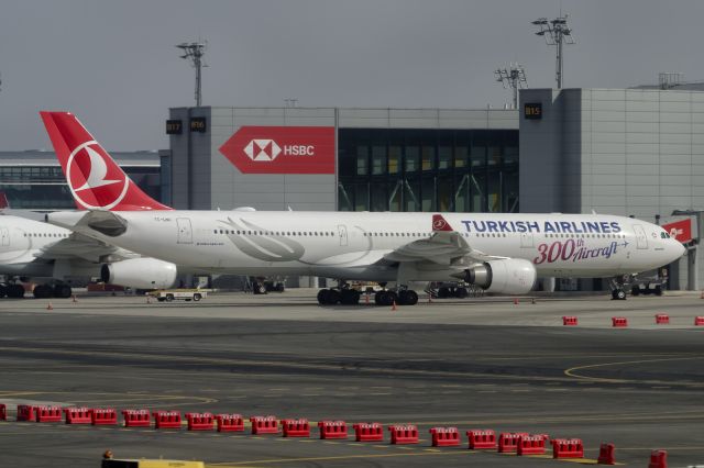 Airbus A330-300 (TC-LNC) - 7th October, 2020: Named "Refahiye", Turkish Airlines A330-300 (TC-LNC) wearing the special "300th aircraft" livery is seen waiting at the gate at Istanbul Havalimanı for departure to Dhaka's Zia International Airport as flight TK712. THY is only one a handful of airlines that provides daily global connectivity for passengers to and from Bangladesh amid the COVID-19 global pandemic. (See http://www.planexplorer.net/Xploregallery/displayimage.php?pid=1683 )