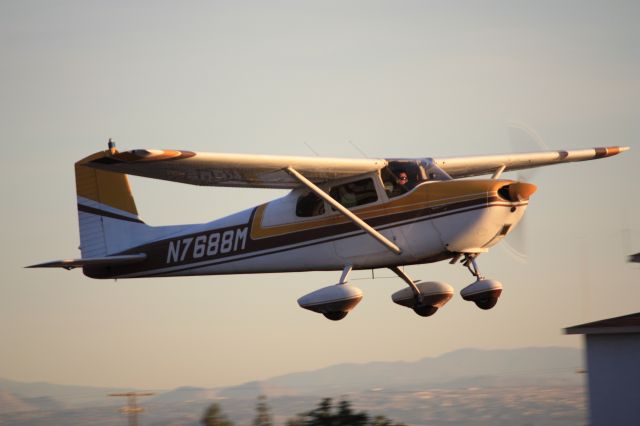 Cessna 175 Skylark (N7688M) - Climb out at Kccb, 220hp Franklin Powered 59 Cessna 175