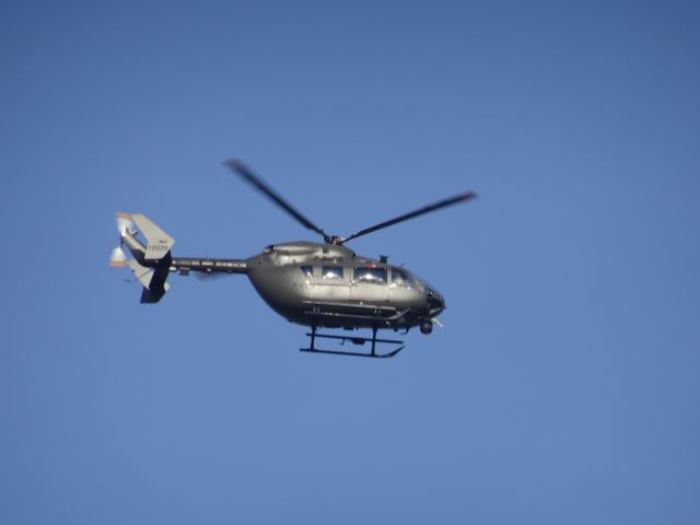 KAWASAKI EC-145 (N72220) - Army airforce helicopter landing at the Fargo jet center. 