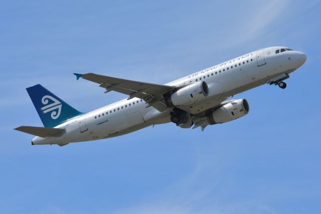 Airbus A320 (ZK-OJM) - Getting airborne off runway 23 and heading home to Auckland, New Zealand. Thursday 13th March 2014.