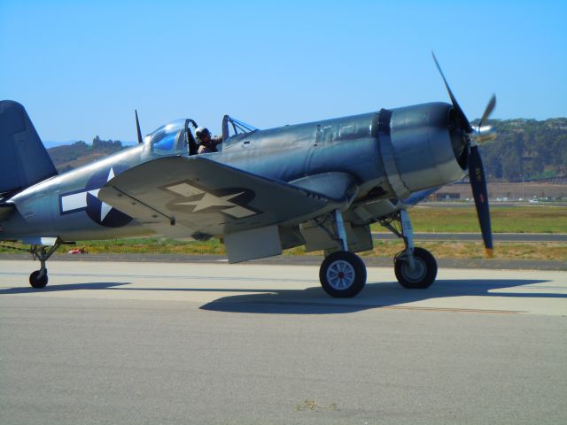 VOUGHT-SIKORSKY V-166 Corsair — - Corsair taxiing at Camarillo airport airshow 8/21/10