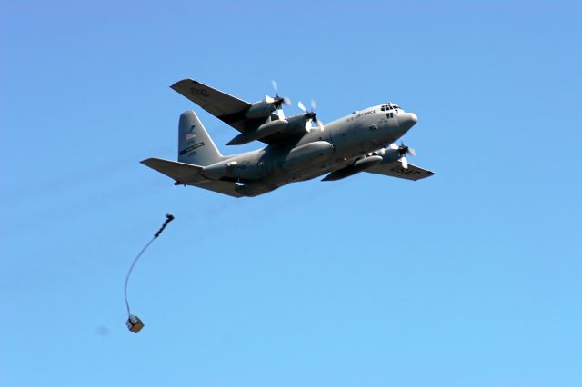 Lockheed C-130 Hercules — - Air Drop at Hardwood Range from Minnesota ANG C-130 Hercules