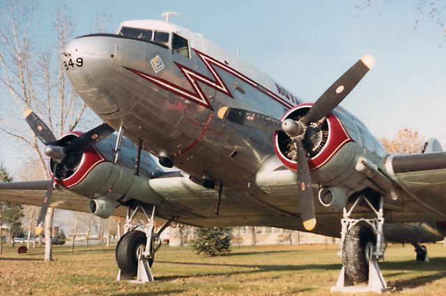 Douglas DC-3 (RCAF12949) - Oct. 1982 - Preserved CC-129 at CFB Winnipeg. Scanned from a print.