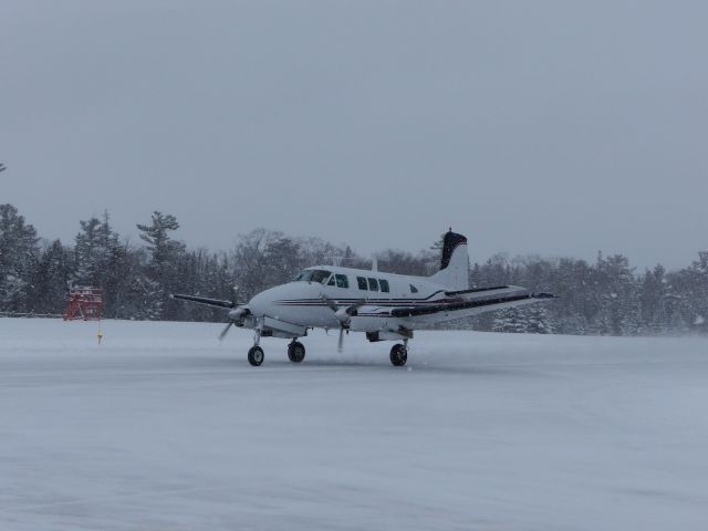 Beechcraft Queen Air (65) (N5078G) - Snowy day on Mackinac Island Michigan.