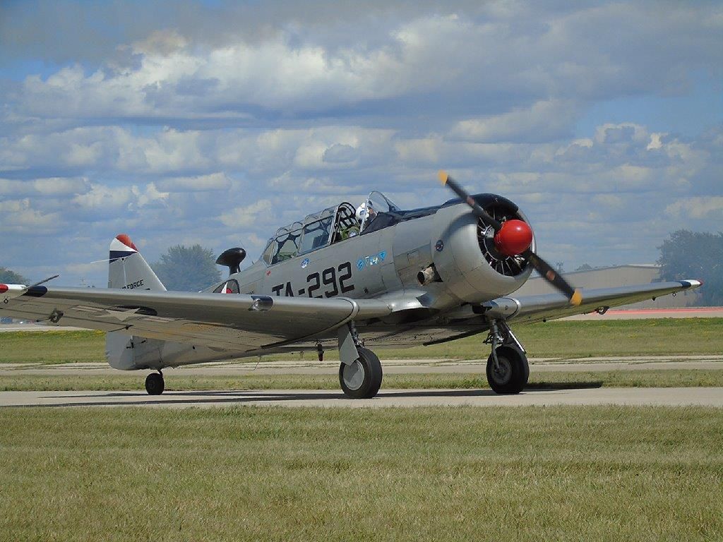 North American T-6 Texan (N747JE) - T6 owned by Tuskegee Airmen National Museum at KDET at Airventure 2022. This aircraft was used at Tuskegee, AL to train the airmen