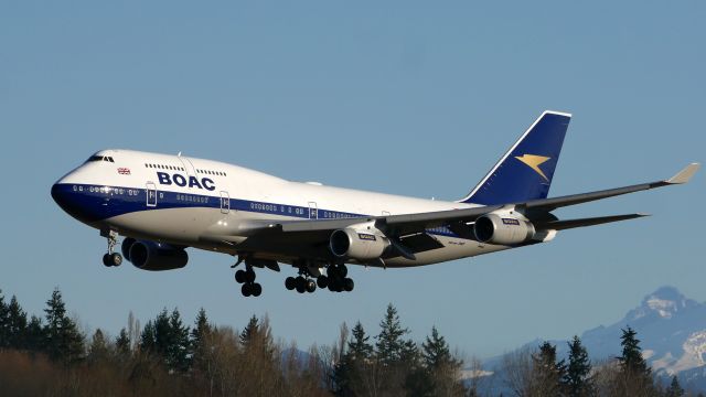 Boeing 747-400 (G-BYGC) - BAW49 from LHR on final to SEA Rwy 34R on 3.18.19. (ln 1195 / cn 25823).