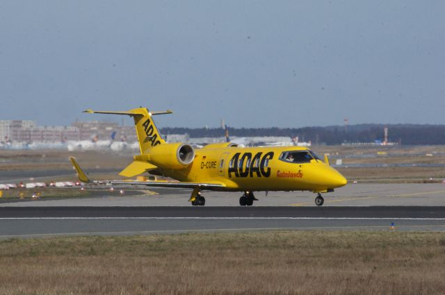 Learjet 60 (D-CURE) - ADAC Ambulance Learjet 60XR D-CURE on RWY 18 West EDDF