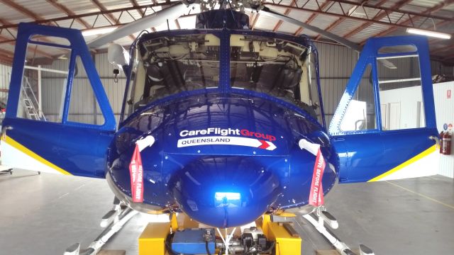 Bell 412 (VH-XCK) - In the hangar