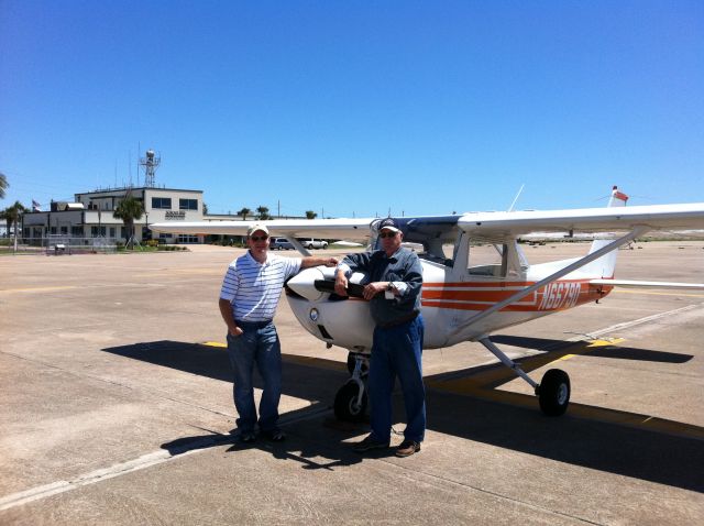 Cessna Commuter (N66790) - Me and dad on the ramp at Galveston