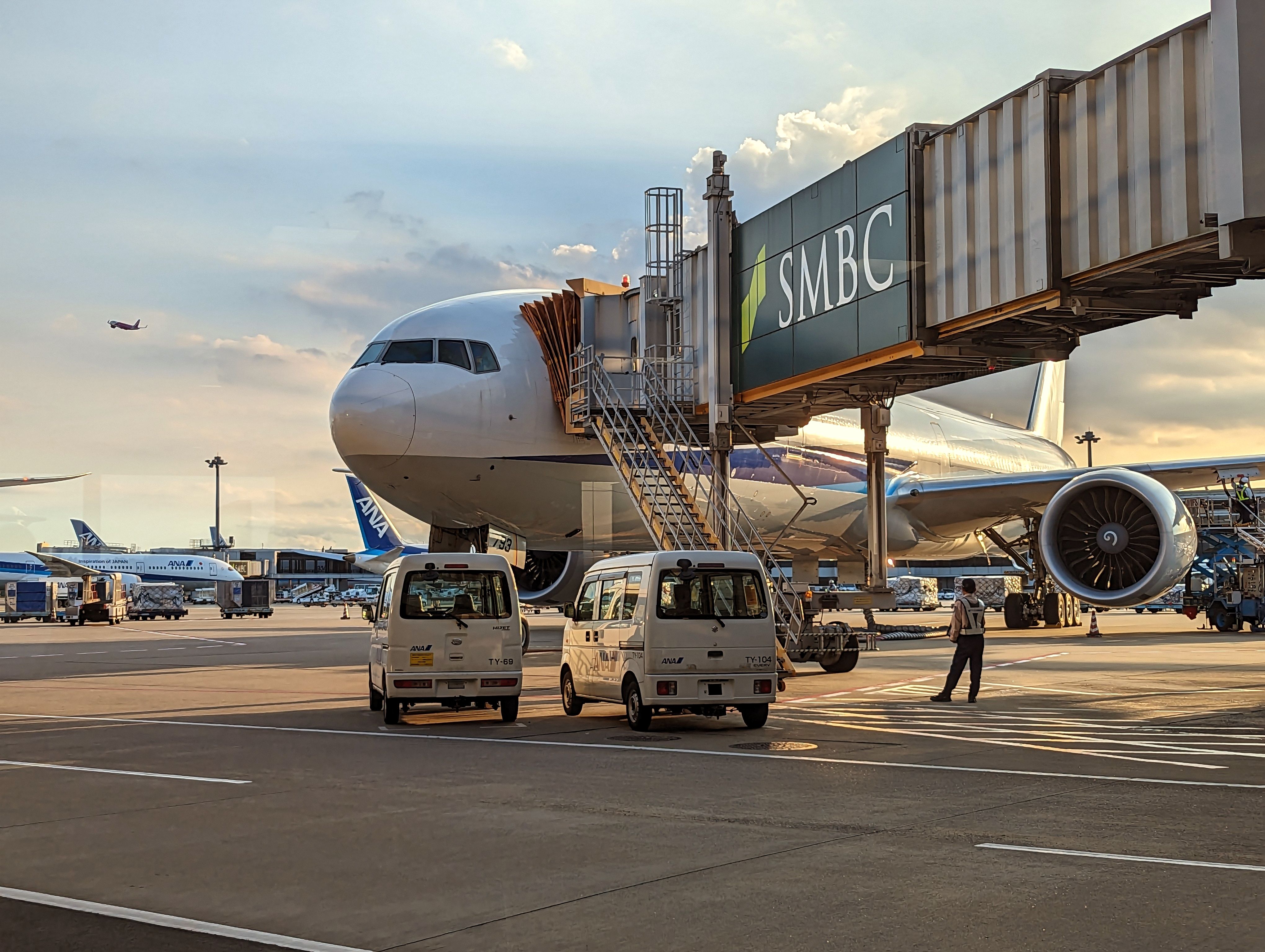 BOEING 777-300ER (JA793A) - 793A resting as the sun sets after a long flight from San Francisco